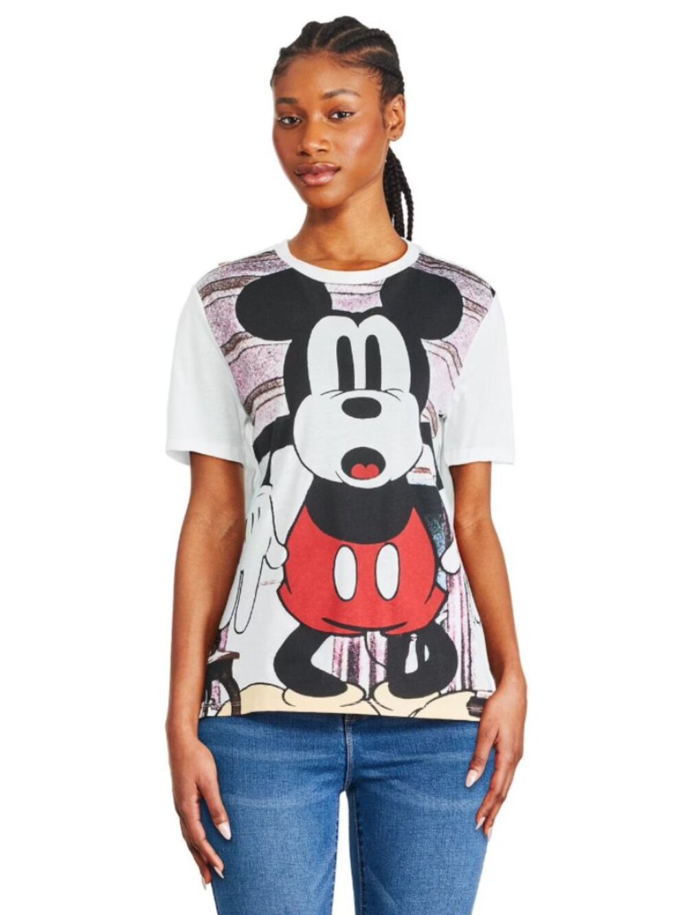 DISNEY Mickey Mouse Stunned Mickey Graphic T-shirt Womens XL Casual